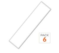 Pack de 6 - Panneau LED 120x30 40W 120lm/W Flicker Free Contour Blanc - Blanc Froid 6000K - 8000K