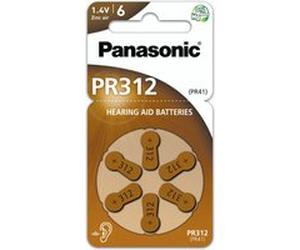 Pack de 6 piles auditives Panasonic PR312 Multicolore G