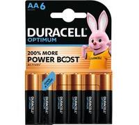 Duracell Piles AA Optimum - Alcalines 1,5 V (LR06) - Pack de 6 Noir