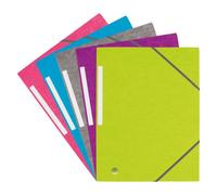 Pack de 7 chemises à élastiques 3 rabats carte Bruneau 24 x 32 cm dos 2 cm couleurs tendance assorties + 3 offertes - Chemises à élastique cartonnées - Bruneau