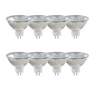 Pack de 8 Ampoules Halogènes Réflecteur GU5.3 20W 12V, Dimmable Projecteur, Spot Halogène MR16, 210LM, Blanc Chaud 2700K, 36 °Faisceaux, Base à 2 Broches, Lampe à Réflecteur