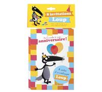 Auzou Cartes d'anniversaire Loup – Pack de 8 cartes et 8 enveloppes