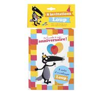 Auzou Cartes d'anniversaire Loup – Pack de 8 cartes et 8 enveloppes