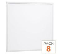 Pack de 8 - Panneau LED 36W 60x60 BLANC Dimmable 110lm/W avec Détecteur de Mouvement - Blanc Froid 6000K - 8000K