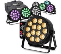Pack de 8 Projecteurs FlatPAR LEDs BeamZ BCC165 - RGBWA-UV 14x4W Extra-Plats - Télécommande et Sac