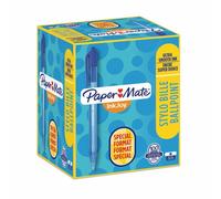 Pack de 80 stylos bille Papermate Inkjoy 100 rétractables + 20 offerts - bleu