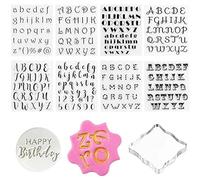 Pack de 9 outils de tampon pour gâteaux en alphabet, moules pour biscuits et fondant
