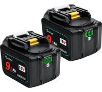 pack de batteries 18V, options haute capacité, affichage numérique de la puissance, 2 batteries 9Ah