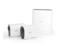 Arlo Ultra 2 4K XL Batterie Longue avec Smarthub, Camera Video Surveillance WiFi Exterieures Sans Fil, Vision Nocturne Couleur, Detecteur de mouvement, Essai Arlo Secure Inclus, 2 Caméra Blanc