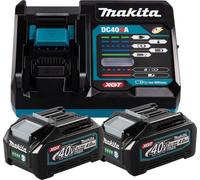 Pack de composé de 2 batteries XGT BL4040 40Vmax 4Ah et 1 chargeur rapide DC40RA - MAKITA - 191L77-9