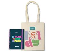 Pack de Mr. Wonderful Agenda 2026 2027 Hebdomadaire Basique avec Autocollants - Planificateur Économique Multilingue + Mr. Wonderful Tote Bag en Coton