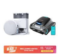 Pack de nettoyage pour maison intelligente, ensemble 2 en 1 | Robot de piscine Aiper Scuba S1 + aspirateur robot ECOVACS X8 OMNI | Planification hebdomadaire, autonomie de 270 min, contrôle par applic