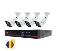 Pack de système de vidéosurveillance AHD PNI House PTZ1500 de 5 MP avec DVR, 4 caméras et Drapeau adhésif Inclus.