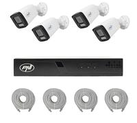 Pack de vidéosurveillance NVR PoE PNI House IP710J, 4 caméras PNI IP515J, 5MP et câbles Inclus