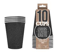 Pack de x10 Gobelets Scintillants Noirs | Gobelets Américains 53cl avec Paillettes | Beer Pong Qualité Premium | Verres Recyclables Ultra Résistants en Carton | Créé par OriginalCup®