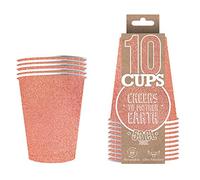 Pack de x10 Gobelets Scintillants Roses Dorés | Gobelets Américains 53cl avec Paillettes | Beer Pong Qualité Premium | Verres Recyclables Ultra Résistants en Carton | Créé par OriginalCup®