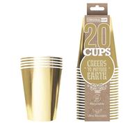 Pack de x20 Original Gold Cups Officiels | Gobelets Américains 53cl Dorés en Carton | Beer Pong Qualité Premium | Verres Recyclables Ultra Résistants | Jeu à Boire | House Party | OriginalCup®