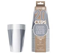 Pack de x20 Original Silver Cups Officiels | Gobelets Américains 53 rgentés en Carton | Beer Pong Qualité Premium | Verres Recyclables Ultra Résistants | Apéro | House Party | OriginalCup®
