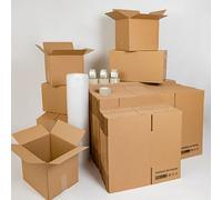 PACK DEMENAGEMENT T5 - Kit avec : 50 Cartons déménagement, 25 Cartons livres, 7 Adhésifs, 1 Rouleau papier bulles