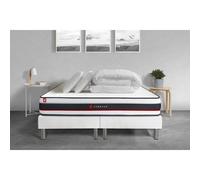 Pack double sommier 80x200 + matelas FORM 160x200 + 2 oreillers memoire de forme + Couette Percale