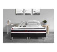 Pack double sommier 80x200 + matelas FORM 160x200 + 2 oreillers memoire de forme + Couette Percale