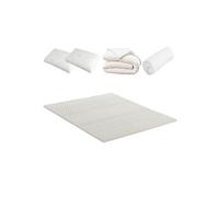 - Pack DOUCE NUIT Surmatelas + Protège matelas + Couette + Oreiller 160x200 cm