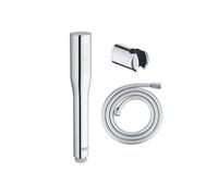 Pack douchette 1 jet Vitalio Get Stick + Flexible de douche VitalioFlex Comfort + Support mural Vitalio Universal chromé