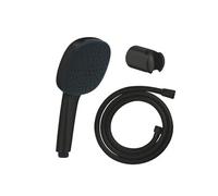 Pack douchette 2 jets Vitalio Comfort 110 noir mat + Flexible de douche VitalioFlex Trend 1750 mm et support noir mat