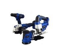 Pack d'outils 18V - HPACK18V4 - Perceuse + Meuleuse + Scie sauteuse - Ponceuse - 2 Batteries 1,5Ah et chargeur inclus