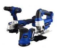 Pack d'outils 18V - HYUNDAI HPACK18V4 - Perceuse + Meuleuse + Scie sauteuse - Ponceuse - 2 Batteries 1,5Ah et chargeur inclus G