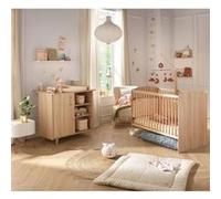 Sauthon Chambre bébé duo Sam Golden Oak – Lit 120 x 60 cm et table à langer