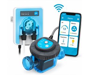 Pack DUO Électrolyseur + régulateur PH Zelia Connect : (L) 60 m3
