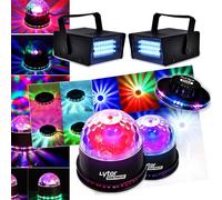 Pack EFFET FIESTA 2 SUNMAGIC + 2 LED STROBE BLANC + effet OVNI LED RVB