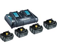Pack Énergie 18V 5,0 Ah : 2 Batteries BL1850B + Chargeur Rapide Double DC18RD en MAKPAC MAKITA -199483-0