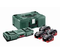 Pack énergie 18V METABO 4 Batt.8,0 Ah LiHD + Charg. ASC 145 duo + coffret MetaBox - 685135000