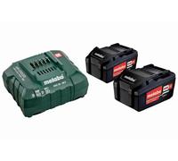 Pack énergie 18V METABO - Pack 2 Batteries 18 volts + chargeur rapide 2 x 4,0 Ah Li-Power, ASC 55, coffret - 685050000
