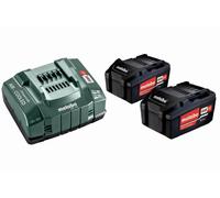 Pack énergie 18V METABO - Pack 2 Batteries 18 volts + chargeur rapide 2 x 5,2 Ah Li-Power, ASC 145, coffret - 685051000