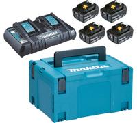 Pack Energie 4 batteries 18 V 6 Ah BL1860B + chargeur double DC18RD en coffret MAKPAC III - MAKITA - 198091-4