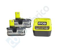 Pack énergie RYOBI RC18120A-250 chargeur Rapide 18V 2A + 2 Batteries Lithium+ 5Ah ONE+™