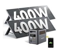 Pack Énergie Solaire AFERIY 1800W + 800W de Panneaux (2x400W) Autonomie Totale Nomade Gris