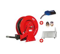 Pack enrouleur AdBlue 10 m Ø 3/4 20 bars Acier peint avec pistolet et plaque de montage MW Tools SHAD3410 SET2