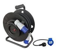 Pack Enrouleur de câble électrique Camping 3600W 25M P17 + Adaptateur Femelle P17 - 230V CEE 150cm pour Camping-Car