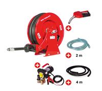 Pack enrouleur Diesel 15 m Ø 3/4 20 bars Acier peint avec pompe 24 V pistolet et tuyaux MW Tools SHD3415 SET3 24