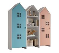 Pack - Étagère & 2 Armoires "Casami Bruges" 171cm Bleu, Blanc & Rose