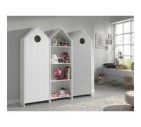 Pack - Étagère Enfant & 2 Armoires "Casami" Blanc & Gris
