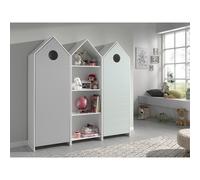 Pack - Étagère Enfant & 2 Armoires "Casami" Blanc, Gris & Menthe