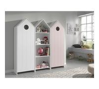Pack - Étagère Enfant & 2 Armoires "Casami" Blanc & Rose