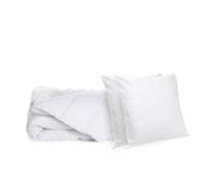 Pack Été 2 personnes - Couette Légère 240x260cm + 2 Oreillers moelleux 60x60cm - Anti-transpiration - BLEU CALIN