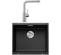 Pack évier + mitigeur massif inox brossé et silgranit Blanco 528441 anthracite