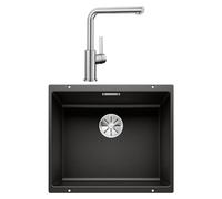 Pack évier noir + mitigeur inox brossé - Blanco - 528440 -